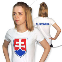 SLOVENSKO Tričko znak biele DÁMSKE