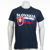 SLOVENSKO Tričko vlajka tmavomodré